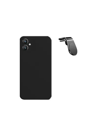 Kit Suporte Magnético L + Capa Silicone Líquido  para Samsung Galaxy A05 - Preto