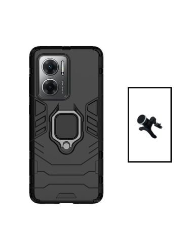 Kit Suporte Magnético de Carro Reforçado + Capa 3X1 Military Defender para Xiaomi Redmi 11 Prime 5G - Preto