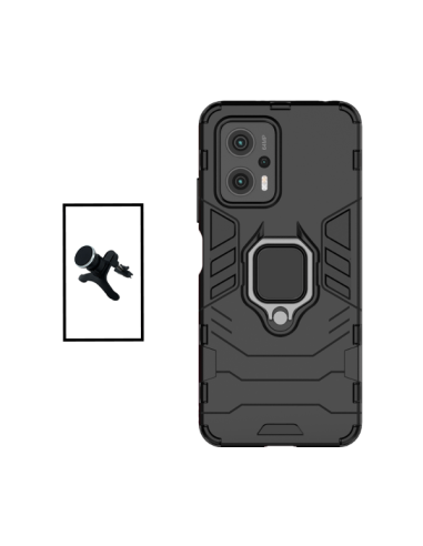 Kit Suporte Magnético de Carro Reforçado + Capa 3X1 Military Defender para Xiaomi Redmi Note 11T Pro - Preto
