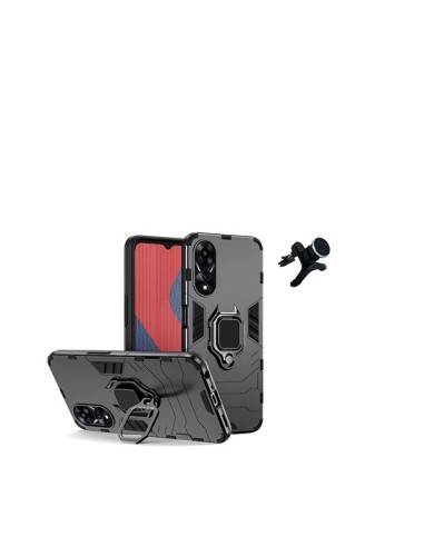 Kit Suporte Magnético de Carro Reforçado + Capa 3X1 Military Defender Phonecare para Oppo A38 4G - Preto