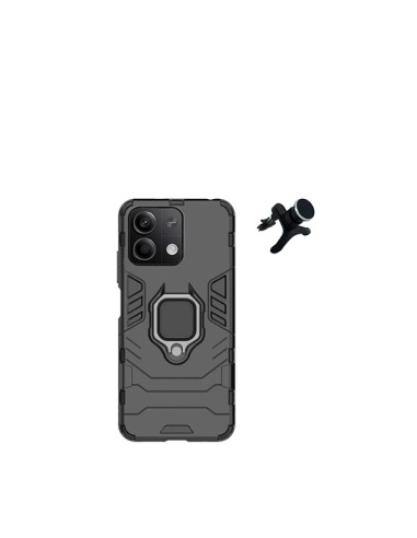 Kit Suporte Magnético de Carro Reforçado + Capa 3X1 Military Defender Phonecare para Xiaomi Redmi Note 13 - Preto