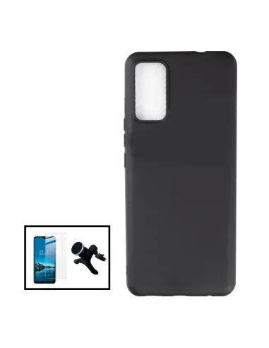 Kit Suporte Magnético Reforçado + Capa Silicone Líquido + Vidro Temperado ClearGlass para TCL 20Y - Preto