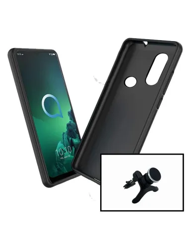 Kit Suporte Magnético Reforçado + Capa Silicone Líquido para Alcatel 1s (2019)