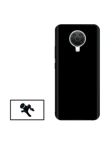 Kit Suporte Magnético Reforçado + Capa Silicone Líquido para Nokia G20 - Preto