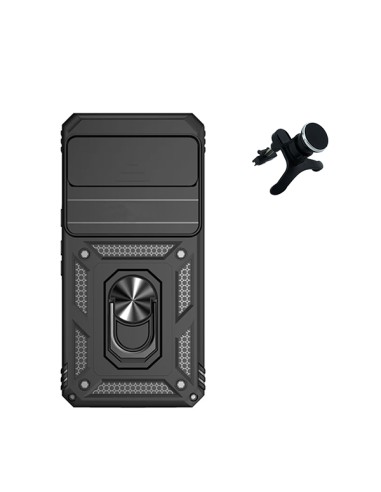 Kit Suporte Magnético de Carro Reforçado + Capa Magnetic Military Defender Slide Window Anti-Impacto Phonecare para Google Pixel