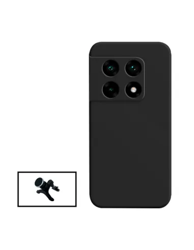 Kit Suporte Magnético Reforçado + Capa Silicone Líquido para OnePlus 10 Pro - Preto