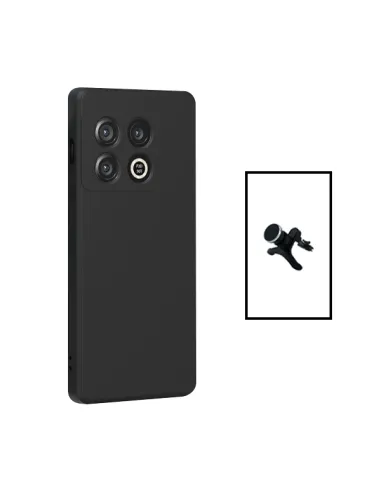 Kit Suporte Magnético Reforçado + Capa Silicone Líquido para OnePlus 10T - Preto