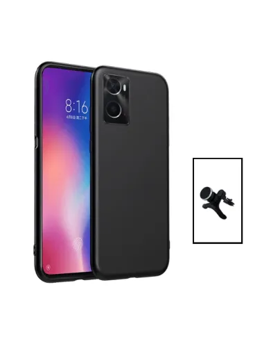 Kit Suporte Magnético Reforçado + Capa Silicone Líquido para OnePlus Nord N300 - Preto