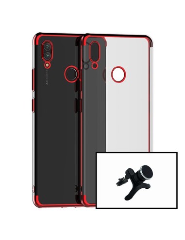 Kit Suporte Magnético de Carro Reforçado + Capa SlimArmor para Huawei P30 Lite - Vermelho