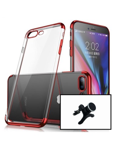 Kit Suporte Magnético de Carro Reforçado + Capa SlimArmor para iPhone 7 - Vermelho