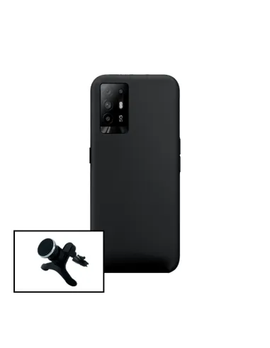 Kit Suporte Magnético Reforçado + Capa Silicone Líquido para Oppo F19 Pro+ 5G