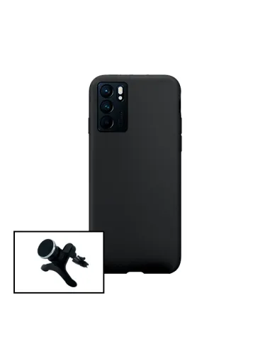 Kit Suporte Magnético Reforçado + Capa Silicone Líquido para Oppo Reno6 5G