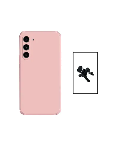 Kit Suporte Magnético Reforçado + Capa Silicone Líquido para Samsung Galaxy A54 5G - Rosa