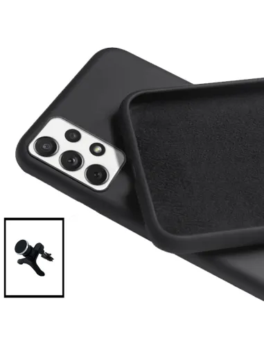 Kit Suporte Magnético Reforçado + Capa Silicone Líquido para Samsung Galaxy M32 5G