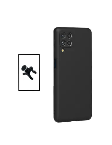 Kit Suporte Magnético Reforçado + Capa Silicone Líquido para Samsung Galaxy M33 5G - Preto