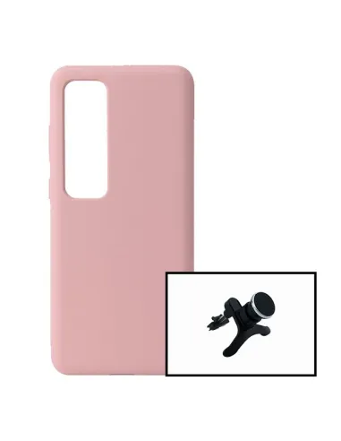 Kit Suporte Magnético Reforçado + Capa Silicone Líquido para Xiaomi Mi 10T Pro 5G - Rosa