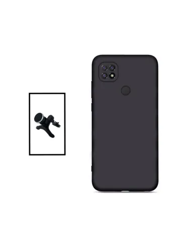 Kit Suporte Magnético Reforçado + Capa Silicone Líquido para Xiaomi Redmi 10 Power - Preto