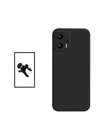 Kit Suporte Magnético Reforçado + Capa Silicone Líquido para Xiaomi Redmi K50i - Preto