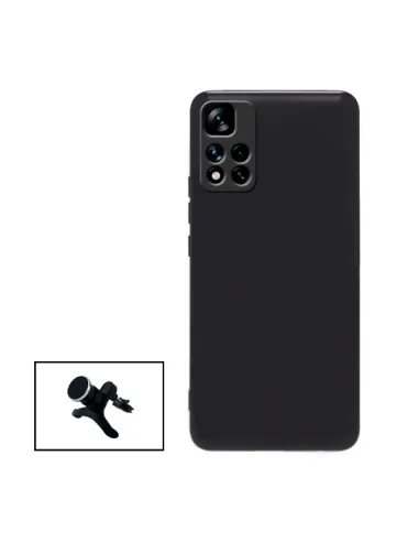 Kit Suporte Magnético Reforçado + Capa Silicone Líquido para Xiaomi Redmi Note 11 Pro