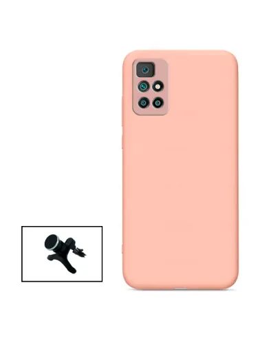 Kit Suporte Magnético Reforçado + Capa Silicone Líquido para Xiaomi Redmi Note 11S 5G - Rosa