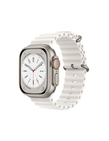Bracelete Silicone Ocean Waves para Apple Watch SE (2022) - 44mm - Branco