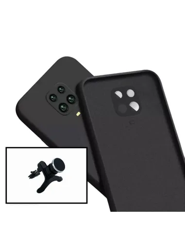 Kit Suporte Magnético Reforçado + Capa Silicone Líquido para Xiaomi Redmi Note 9s - Preto