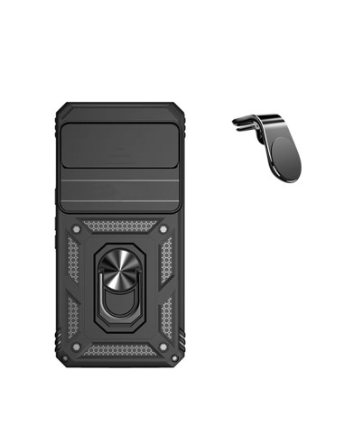 Kit Suporte Magnético L Safe Driving Carro + Capa Magnetic Military Defender Slide Window Anti-Impacto Phonecare para Google Pix