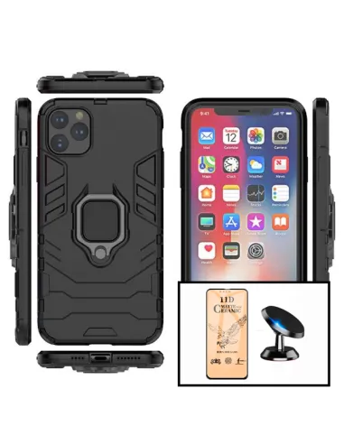 Kit Película CeramicGlass + Capa Military + Suporte Magnético para iPhone 13