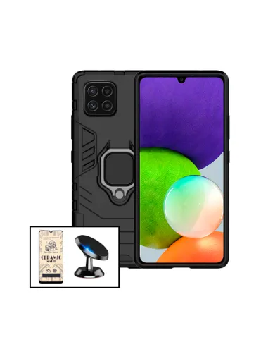 Kit Película CeramicGlass + Capa Military + Suporte Magnético para Samsung Galaxy M22