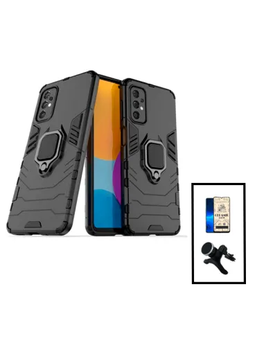 Kit Película CeramicGlass + Capa Military + Suporte Magnético Reforçado para Samsung Galaxy A23 5G - Preto