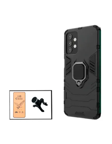 Kit Película CeramicGlass + Capa Military + Suporte Magnético Reforçado para Samsung Galaxy A52s 5G