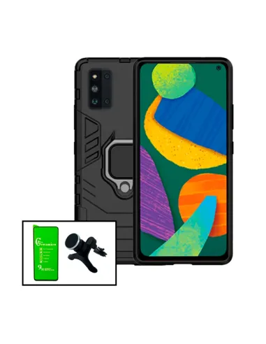 Kit Película CeramicGlass + Capa Military + Suporte Magnético Reforçado para Samsung Galaxy F52 5G