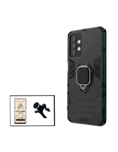 Kit Película CeramicGlass + Capa Military + Suporte Magnético Reforçado para Samsung Galaxy M32 5G