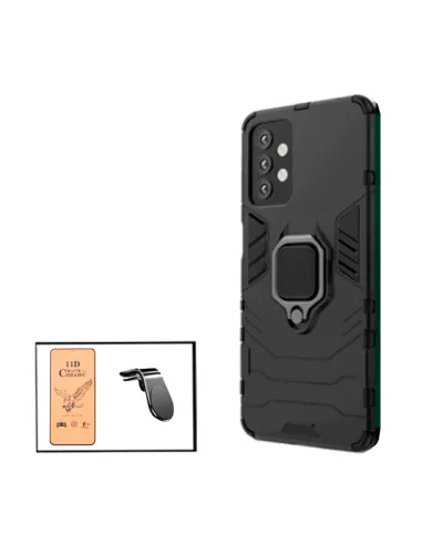 Kit Película CeramicGlass + Capa Military + Suporte Magnético L para Samsung Galaxy A52s 5G