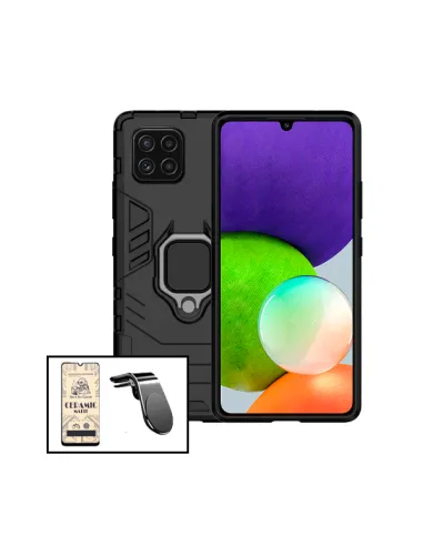 Kit Película CeramicGlass + Capa Military + Suporte Magnético L para Samsung Galaxy F22