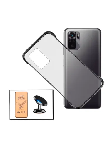 Kit Película CeramicGlass + Capa Bumper + Suporte Magnético para Xiaomi Redmi Note 10s