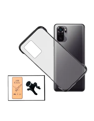 Kit Película CeramicGlass + Capa Bumper + Suporte Magnético Reforçado para Xiaomi Redmi Note 10