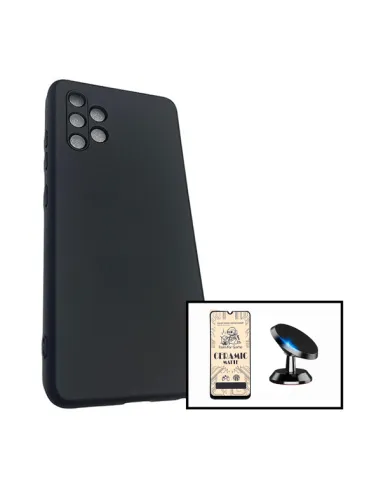 Kit Película CeramicGlass + Capa Silicone Líquido + Suporte Magnético para Samsung Galaxy A32 4G