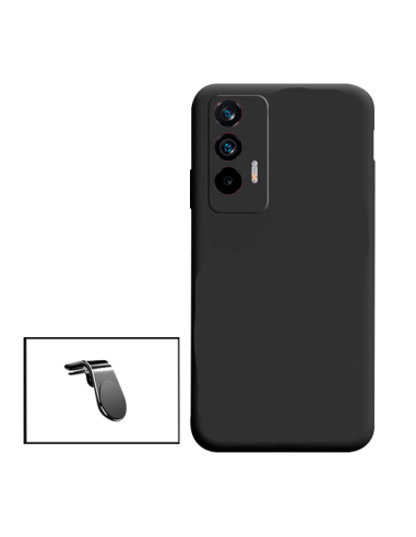 Kit Suporte Magnético L Safe Driving Carro + Capa Silicone Líquido para Realme X7 Max 5G