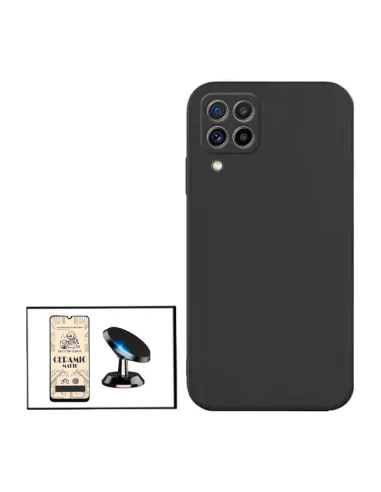 Kit Película CeramicGlass + Capa Silicone Líquido + Suporte Magnético para Samsung Galaxy F22