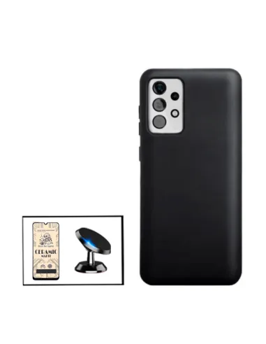 Kit Película CeramicGlass + Capa Silicone Líquido + Suporte Magnético para Samsung Galaxy M32 5G