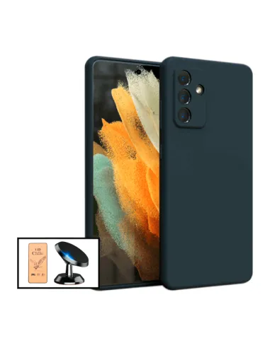 Kit Película CeramicGlass + Capa Silicone Líquido + Suporte Magnético para Samsung Galaxy M52 5G