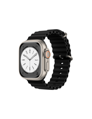 Bracelete Silicone Ocean Waves para Apple Watch Series 5 - 44mm - Preto