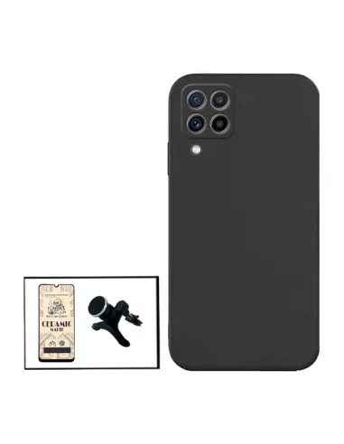 Kit Película CeramicGlass + Capa Silicone Líquido + Suporte Magnético Reforçado para Samsung Galaxy F22