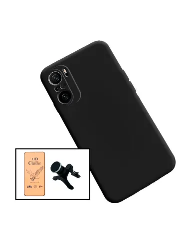 Kit Película CeramicGlass + Capa Silicone Líquido + Suporte Magnético Reforçado para Xiaomi Redmi Note 10 Pro