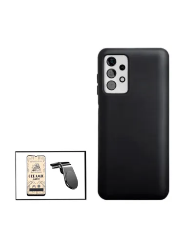 Kit Película CeramicGlass + Capa Silicone Líquido + Suporte Magnético L para Samsung Galaxy A32 5G