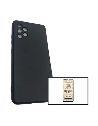 Kit Película CeramicGlass + Capa Silicone Líquido para Samsung Galaxy A32 4G