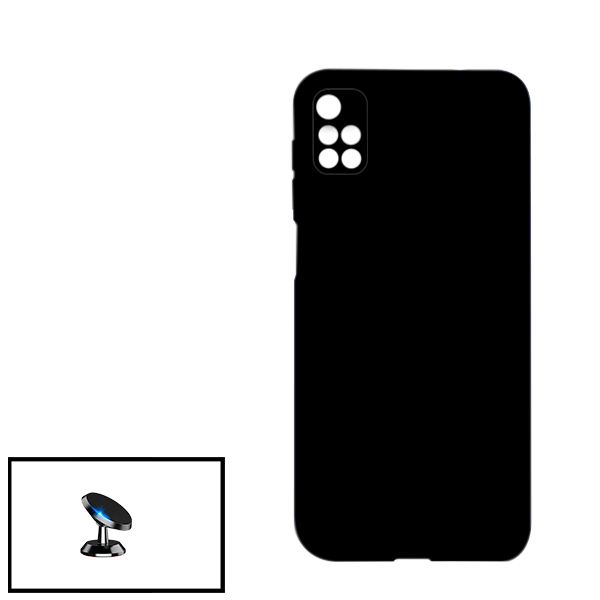Kit Suporte Magnético de Carro + Capa Silicone Líquido para Xiaomi Redmi 10 - Preto