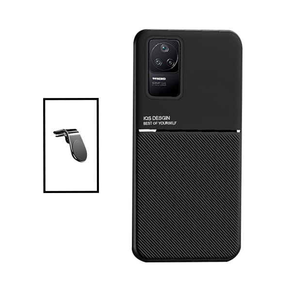Kit Capa Magnetic Lux + Suporte Magnético L Safe Driving para Xiaomi Redmi K50 Pro - Preto