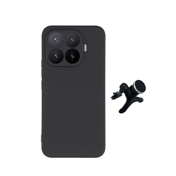 Kit Suporte Magnético Reforçado + Capa Silicone Líquido PHONECARE Para Xiaomi 17T Pro 5G - Preto